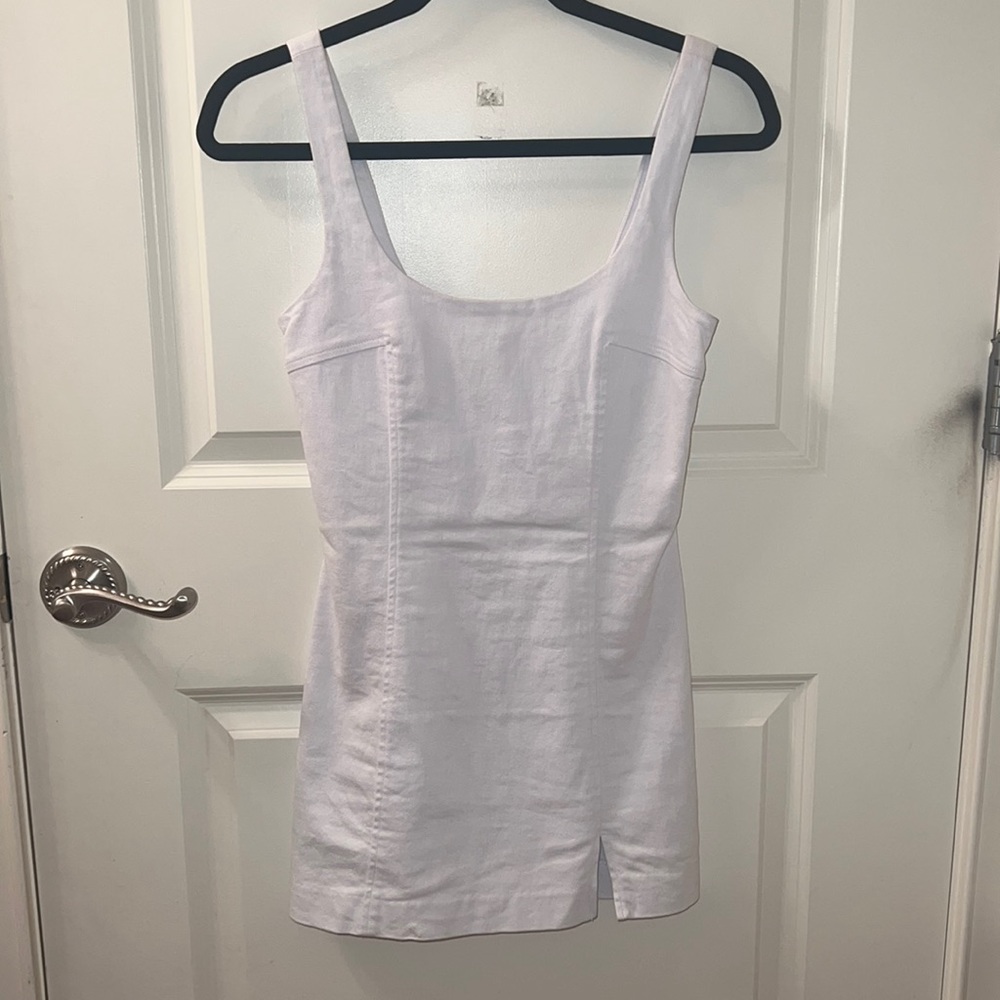 White denim mini dress